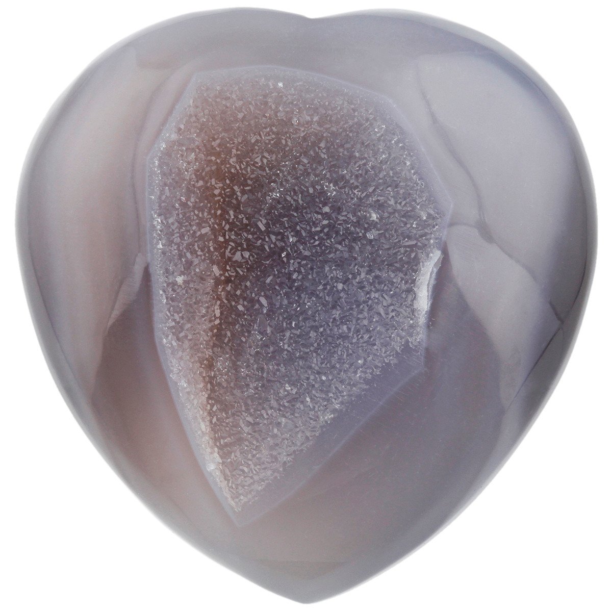 Nupuyai Agate Geode Heart Palm Worry Stone for Chakra Reiki, Healing Crystal Love Stone for Home Decoration 50mm