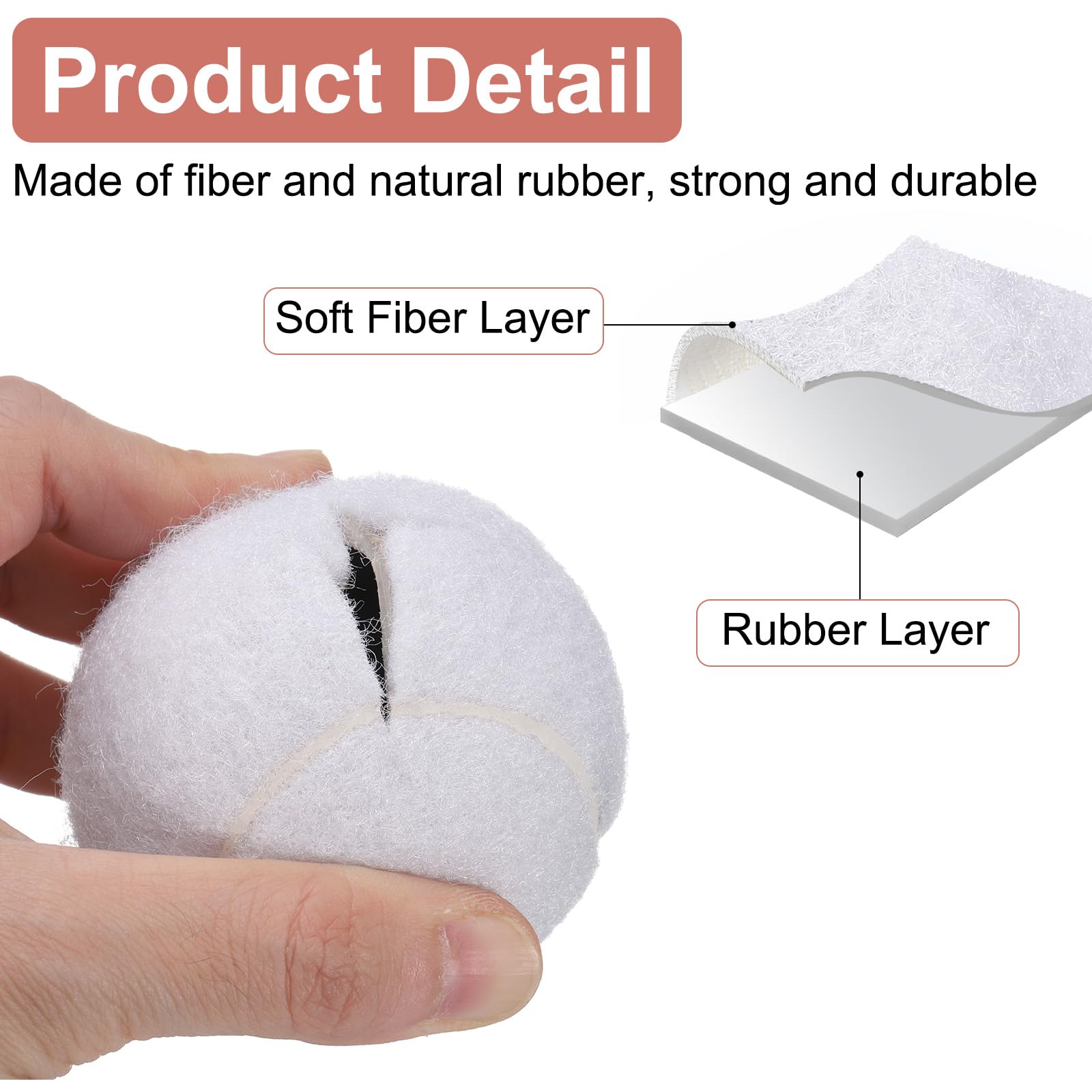 QUARKZMAN 12 Piezas Bolas de Tenis Precortadas para Andadores, Accesorios Deslizamiento Patas Muebles Protección Suelos, Blanco