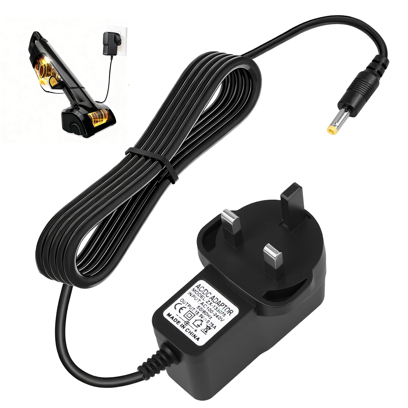 Gainsten 13.3V Charger for Shark CH950UKT CH950C CH951C CH951 Handheld Handvac Cordless Vacuum Cleaner Replacement Adapter for Shark Hoover Cordless Vacuum 2m UK Plug Power Supply