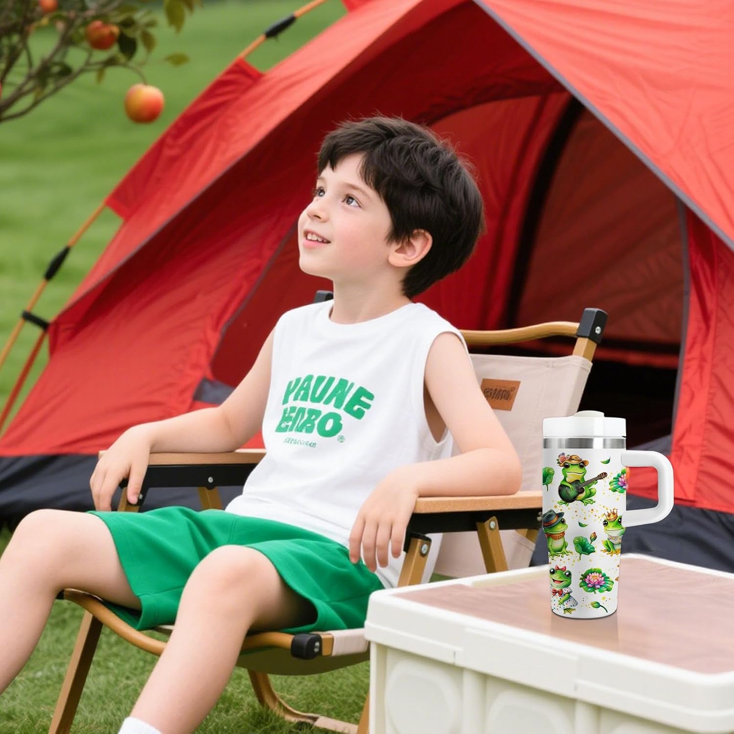 Frog Tumbler Gifts, 14 oz Frog Themed Tumbler with Handle and Straw, Stainless Steel Double Wall Vacuum Insulated Cup Keep Hot Cold - 14oz Travel Mug with Lid Tumblers for Home Work Outdoor Use - Image 8