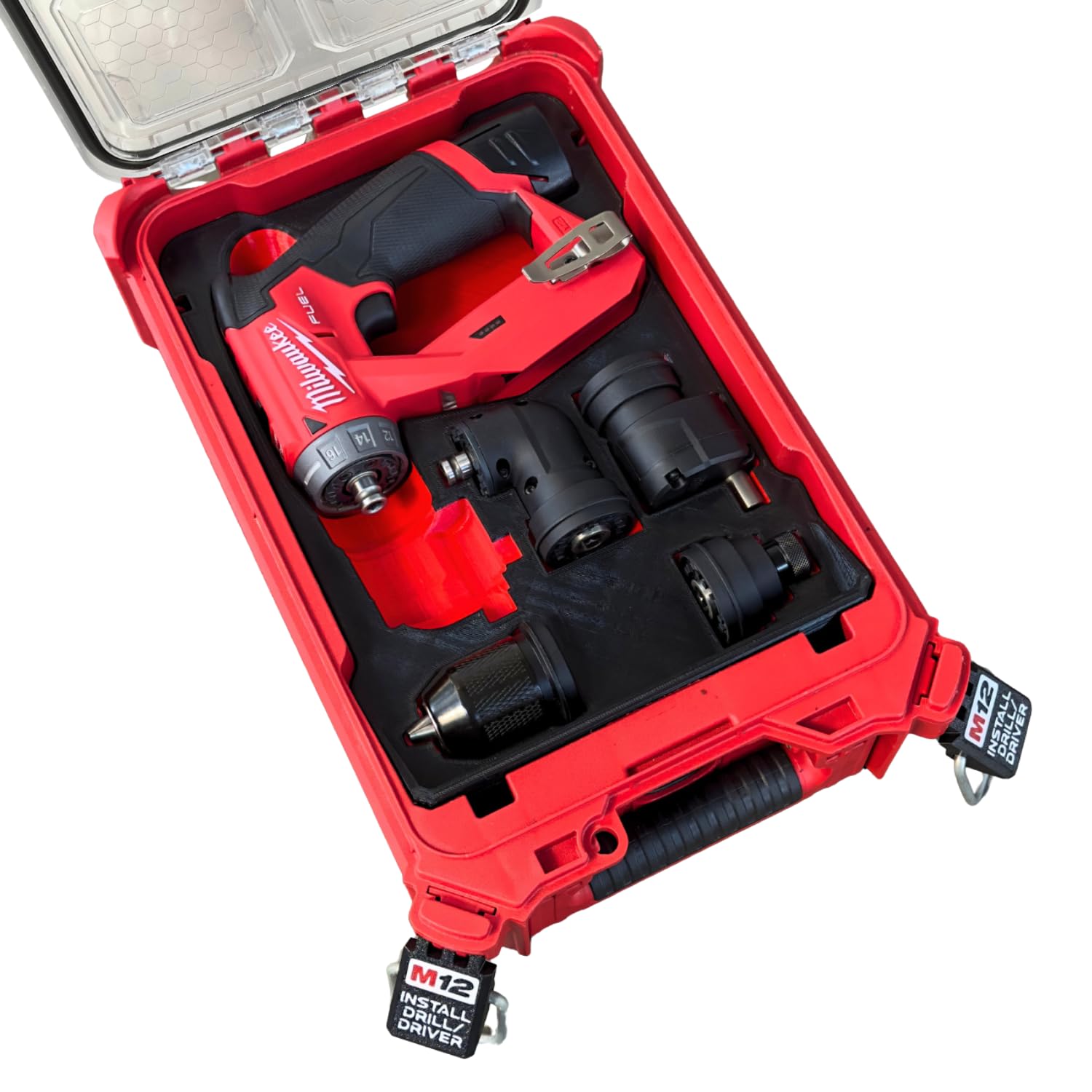 M12 Install Drill/Driver PACKOUT Insert | Compatible with Milwaukee 2505-22 | Custom 3D Printed Tool Organizer