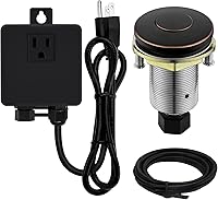 Vista 16 de Kit de interruptores de aire para eliminación de basura SinKtop con botón de acero inoxidable, oro champán Champagne bronce