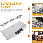 Abs Keyboard Tray Sliding Holder Under Desk with Sliders Screws Pull Out Space Saving for Office