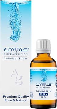 UK - 20 PPM Colloidal Silver - 50ml Bottle in Amber Glass - Perfect for a Travel Pack and Away Days - Pure and Natural, Premium Quality.