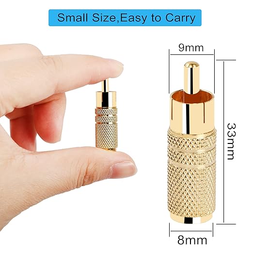 Adaptador de Audio RCA a 3.5mm TS, Chapado en Oro, 2 Pack miniatura 5