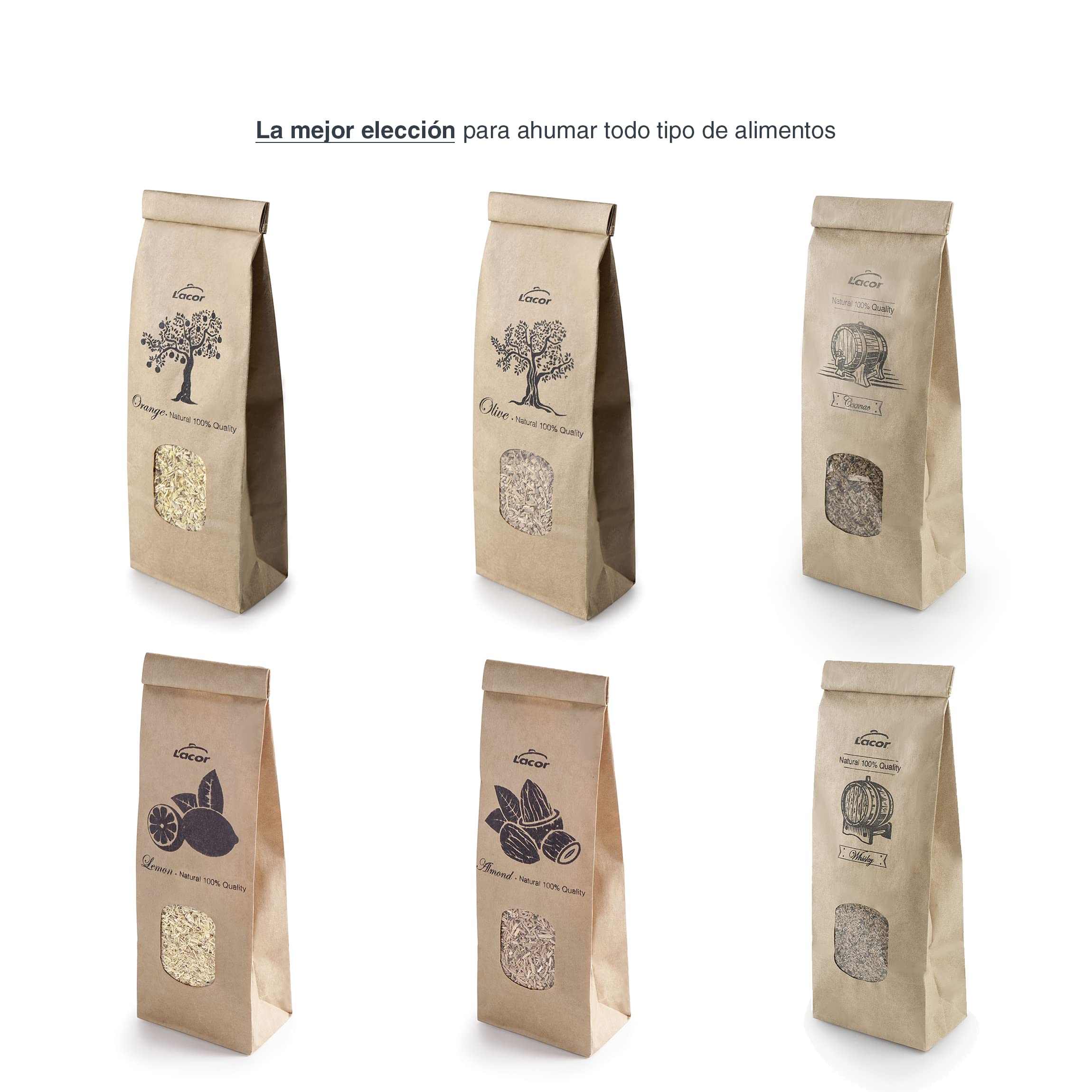 Segatura Di Quercia Per Affumicatura Lacor - Aroma Whisky Naturale 100g Per Carne, Pesce E Formaggi