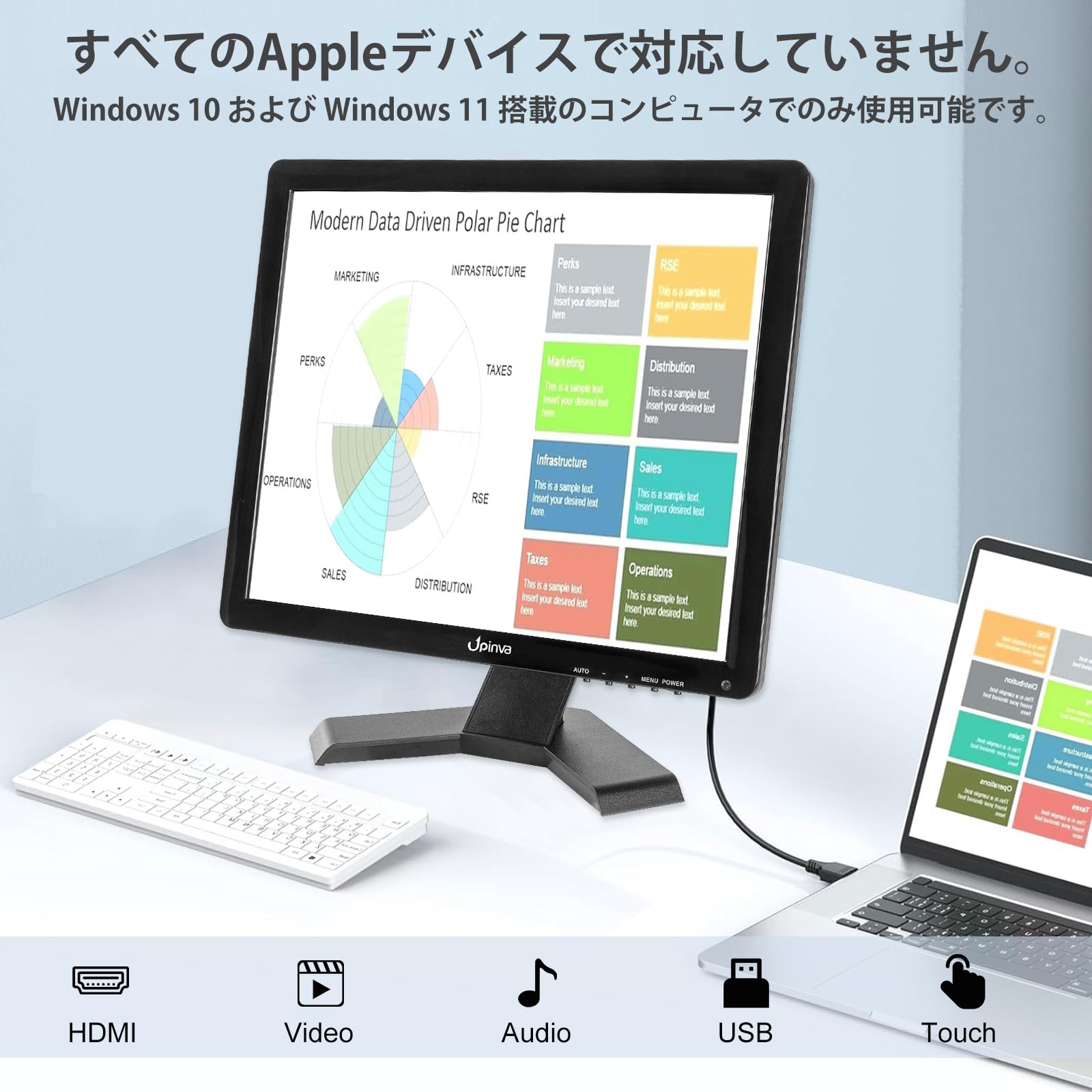 Amazon.co.jp: Upinva 15インチ 静電容量式タッチモニター｜10点マルチ