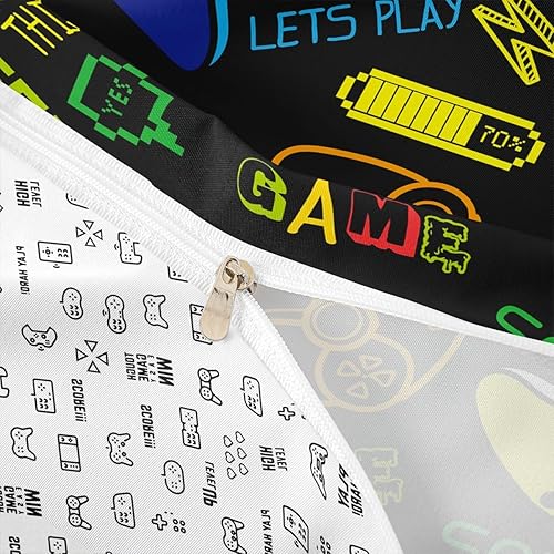 Miniatura 4 de Erosebridal - Juego de funda de edredón con estampado de control de videojuegos para niños y niñas, moderno, de caricaturas, acuarela, decorativo, 3