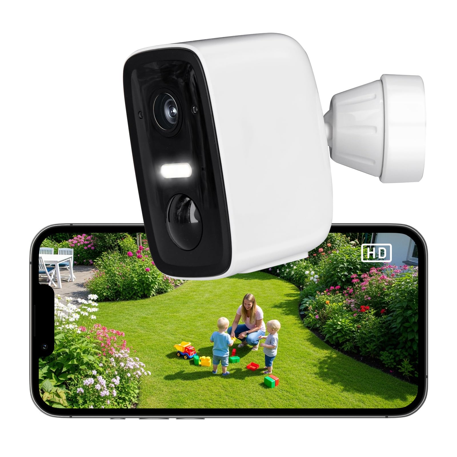 Rollei Surveillance Camera Wireless Security Cam 2K V2 Wireless Camera Surveillance Outdoor Motion and Body Detection Two Way Audio IP65 Weatherproof Surveillance Camera Outdoor Surveillance Camera