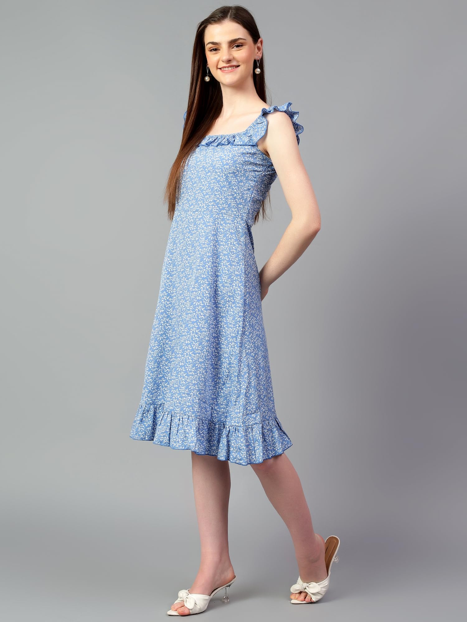 Kotty Women's Squire Neck Dress(Multicolored,Xl)