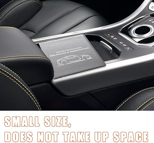 Miniatura 6 de Soporte para registro y seguro de automóvil, paquete de 2 organizadores de documentos esenciales de alta calidad con cierre de velcro fuerte,