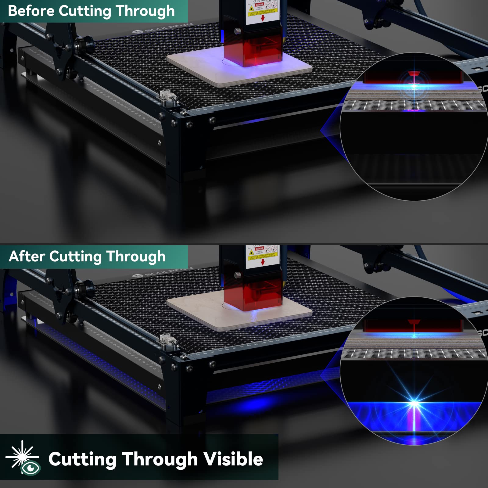 SCULPFUN H3 400*800mm Working Table Bed Cutting Laser Engraving Machine Honeycomb For CO2 Diode Engraver Cutting Accessories - View #4