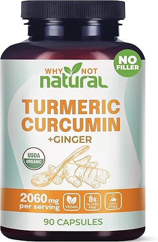 Suplemento orgánico de curcumina de cúrcuma en cápsulas con jengibre y pimienta negra - Tumeric