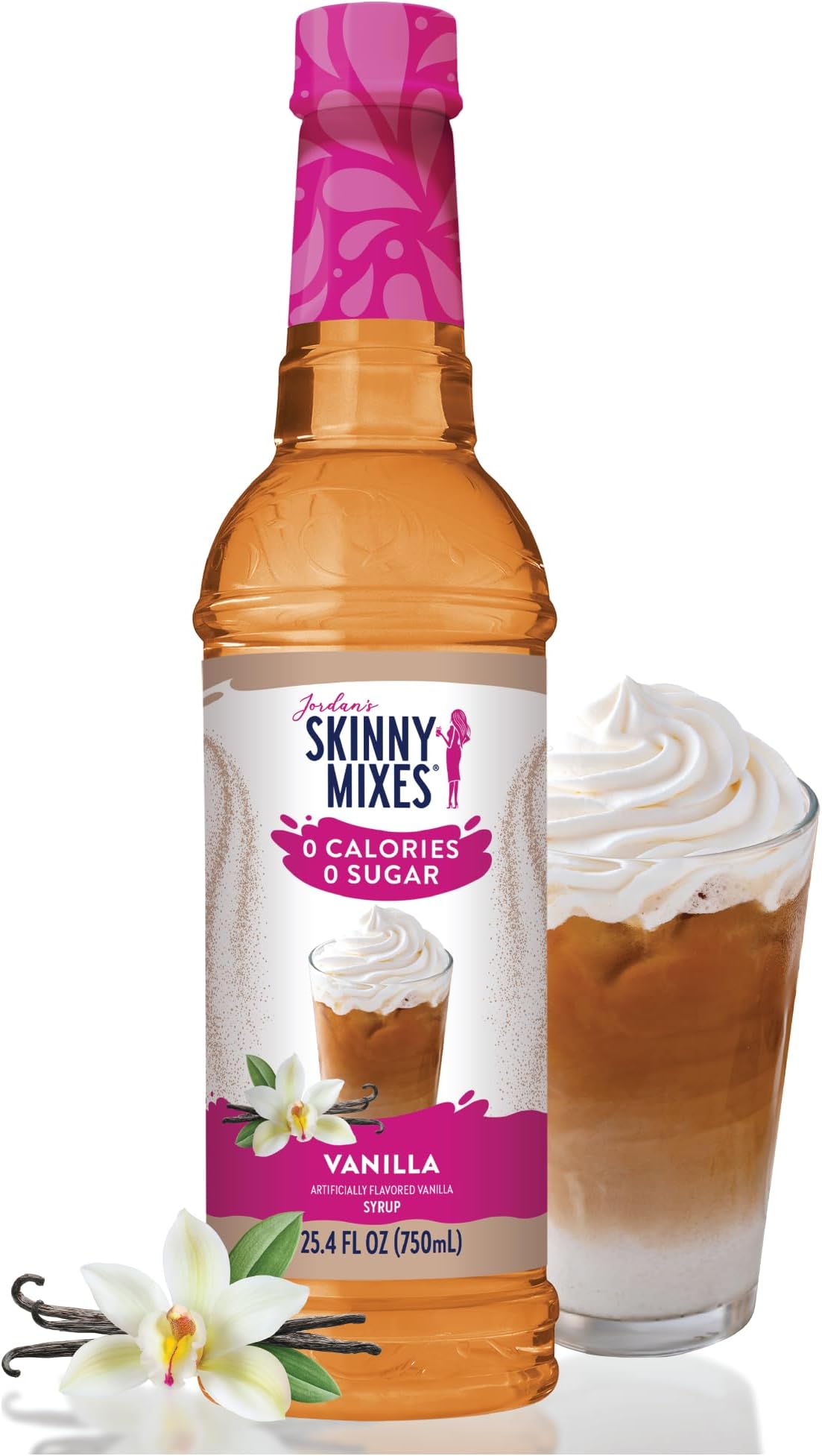 Sugar Free Coffee Syrup, Vanilla Coffee Flavoring Syrup, Zero Calorie Drink Mix, Lattes, Baking, Protein Shake or Cocktail, Dairy & Gluten Free, Kosher, 25.4 Fl Oz