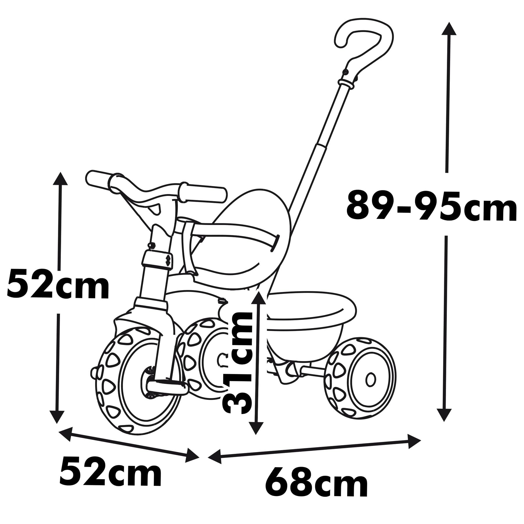 Smoby - Be Move Różowy Trójkołowy - 2 w 1 Ewolucyjny - Pas Bezpieczeństwa, Uchwyt Rodzica Regulowany w 3 Poziomach - Od 15 Miesięcy do 4 Lat - Wyprodukowano w Hiszpanii