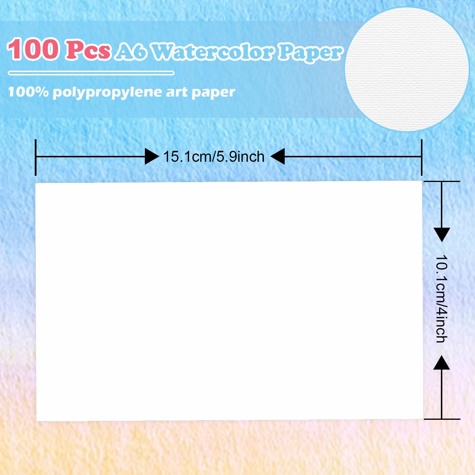 Lot De 55 Feuilles Papier Aquarelle 300g - Blanc Naturel - Idéal Peinture, Cartes, Bricolage - Épais Et Résistant