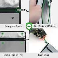 Vista 6 de Bolsa de documentos ignífuga, bolsillo impermeable con cierre de cremallera, bolsa de almacenamiento para objetos de valor, archivo de documentos A4