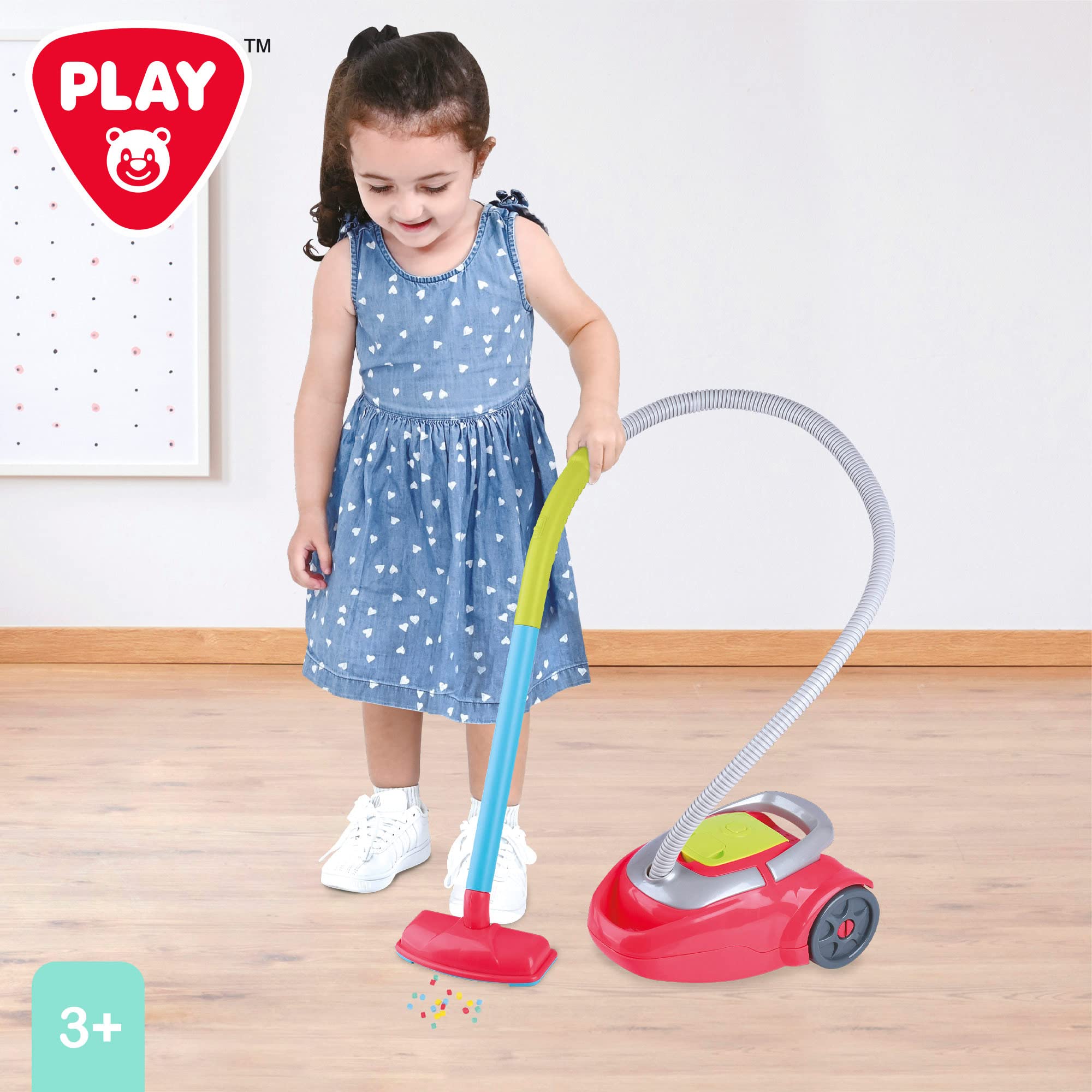 COLORBABY Play, Aspiradora de juguete eléctrica con sonido y succión, Electrodomésticos de juguete, juguetes para niños, Kit de limpieza, juguetes del hogar (46897)