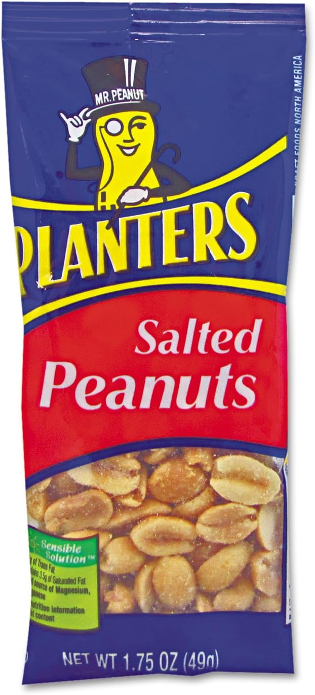 PLANTERS Salted Peanuts, 1.75 oz Bag Pack of 12