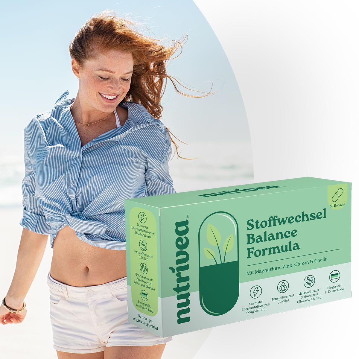 Stoffwechsel Balance Kapseln – Cholin Magnesium Zink Chrom Formula | Mit Cholin & Magnesium für Stoffwechsel – Grüntee, Kurkuma, CLA, Zink & Chrom – hochdosiert, vegan, laborgeprüft – 60 Kapseln