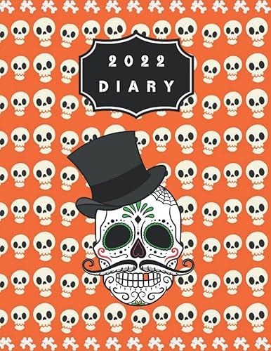 2022 Diary: A4 One Page Per Day To View Dated Planner Agenda Organiser Calendar - 2022 Journal A4 Page A Day - 2022 Diary Skull Pattern