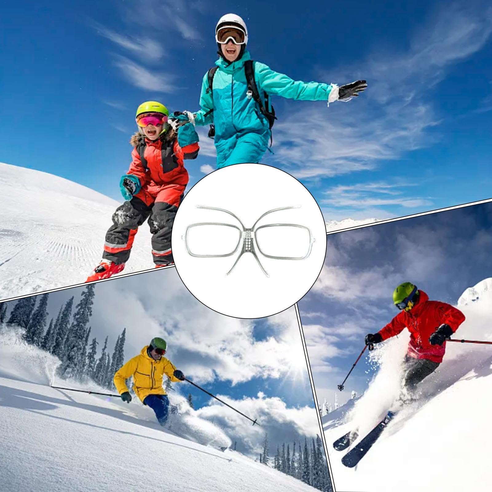 Inserto Para Gafas De Esquí, Adaptador Óptico Ajustable | Inserto De Gafas De Snowboard, Accesorio De Esquí Al Aire Libre, Marco Interior Multicolor