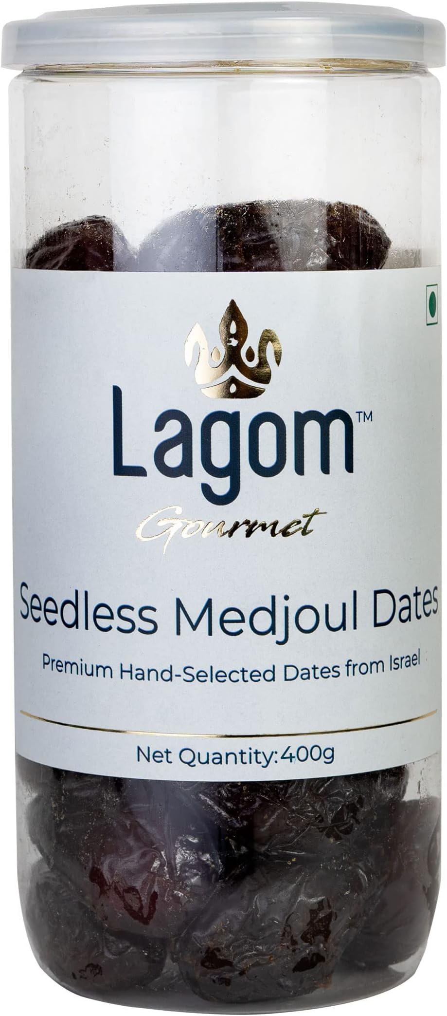 - Lagom Gourmet Seedless Medjool Dates 400g | All Natural | No Preservatives | No Added Sugar | Gluten Free | Vegan | Plant Based | Non GMO | Khajur | Khajoor | Khejur | Medjoul