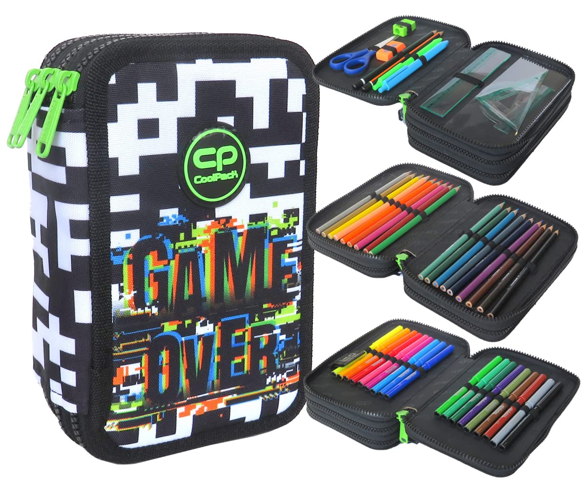 CoolPack XXL Pencil Case 3-Compartment School Pencil Case Triple