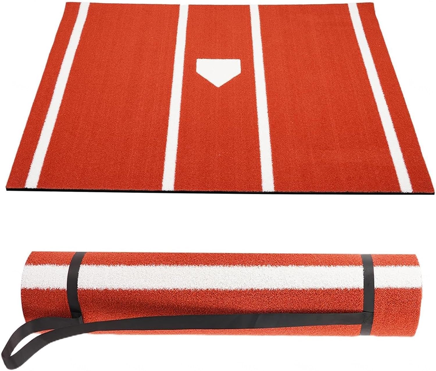 Hitting Mat Baseball, with Home Plate Batters Box Turf Mat, Portable Batting Mat, Home Plate, Batters Box Anti-Fade Turf Indoor and Outdoor Use