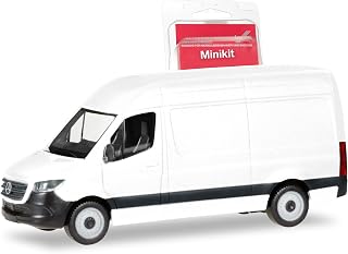 Herpa Modellbausatz Herpa Mercedes-Benz Sprinter `18 Kasten Hochdach, weiß, Miniatur im Maßstab 1:87, Sammlerstück, Kit für Modellbau, Kunststoff, Farbig