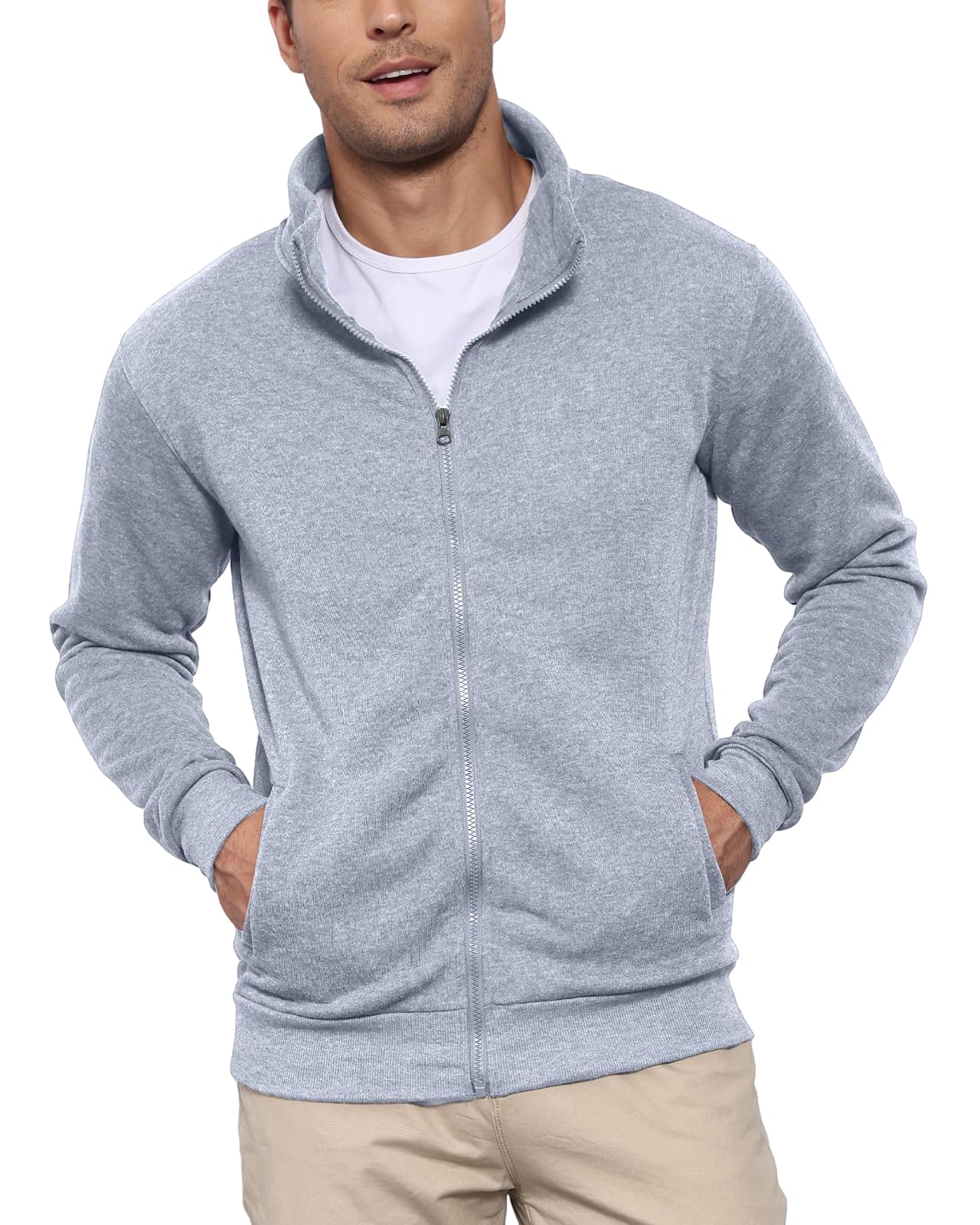 Remxi Mens Sweaters Sweatshirt No Hood Zipper Hoodies Cardigan