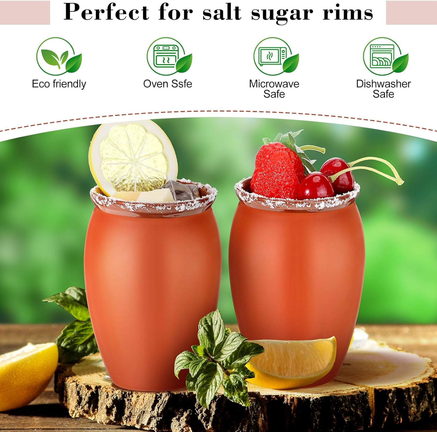 Nuogo 12 Pcs 12 oz Cantaritos De Barro Mexicanos Cantaritos Shooters Taco Tuesday Mexican Clay Cup Cocktail Cups for Tequila Margaritas Mojitos Tazas