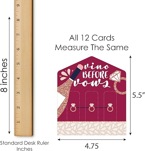 Miniatura 5 de Big Dot of Happiness Vino Before Vows - Juego de 12 tarjetas de encurtidos para despedida de soltera o despedida de soltera - Tiradores 3 en una fila