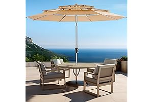 9ft Aluminum Patio Umbrella: Windproof, Heavy Duty, UPF50+ Protection