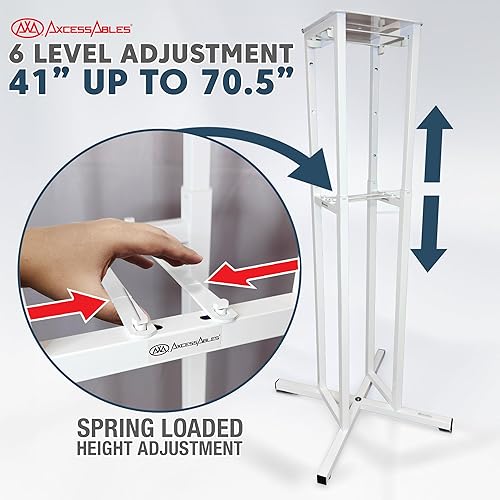 Miniatura 4 de AxcessAble - Dos (2) soportes negros para luz de cabeza móvil con Scrims blanco/negro, iluminación portátil de DJ o soportes de columna de altavoz