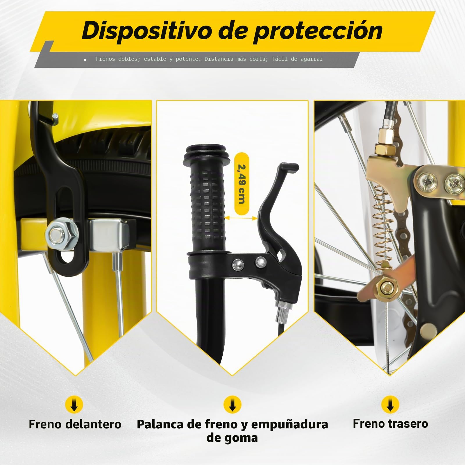 Bicicleta infantil de 16 pulgadas, universal, para niños y niñas, ajustable con guardabarros y cubierta de cadena, neumáticos amortiguadores, amarillo, acero al carbono, a partir de 5-8 años