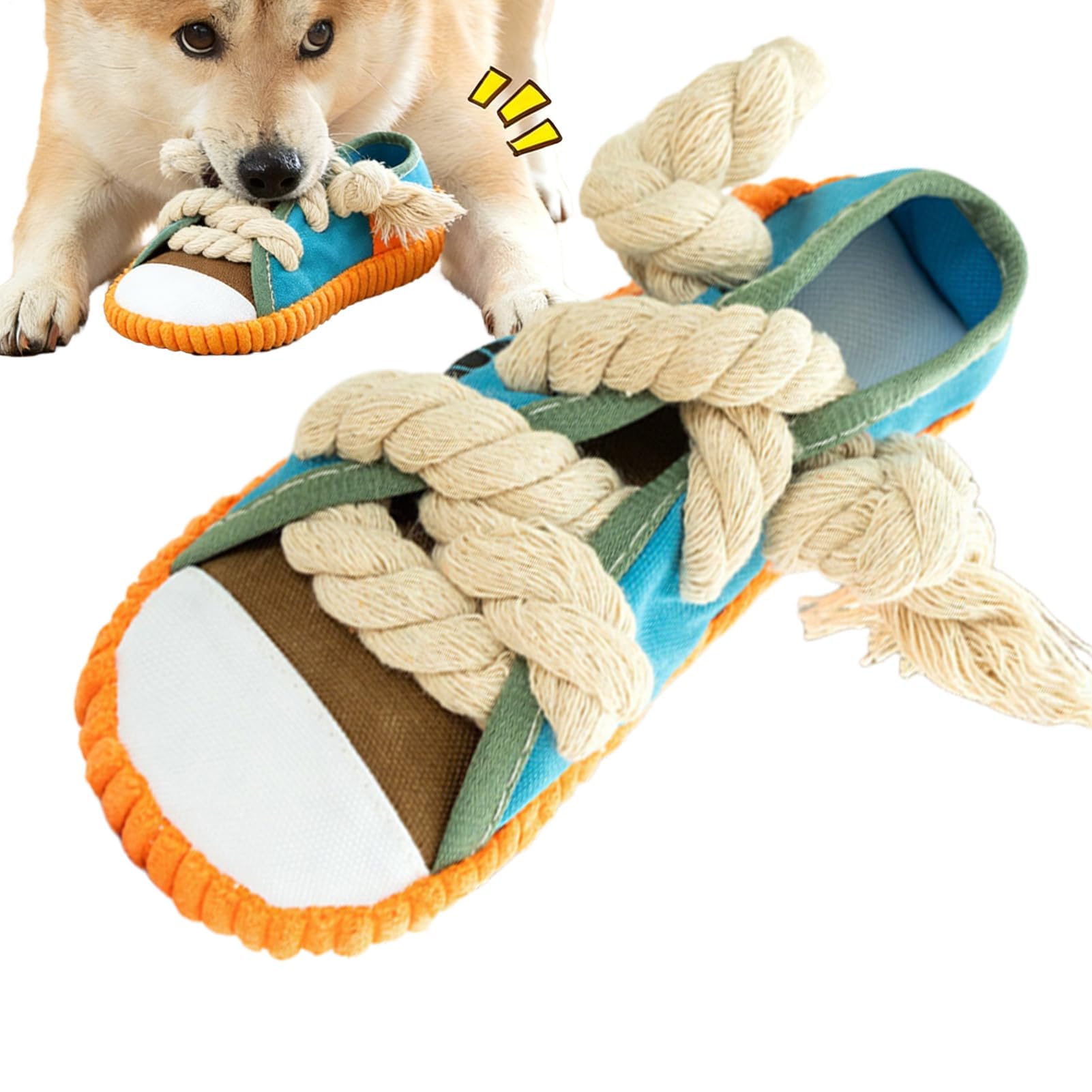 Juguetes de cuerda para perros, mordedor interactivo con forma de zapato, juguete masticable para mascotas para entrenamiento y recompensas para razas pequeñas, medianas y grandes, en interiores y