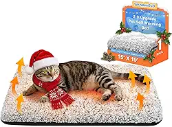 Cama para gatos autoaquecida, cama aquecida para gatos, almofada térmica de camada dupla atualizada 2.0, tapete de pelúcia autoaquecido para animais de estimação para caixa, chão, com capa lavável