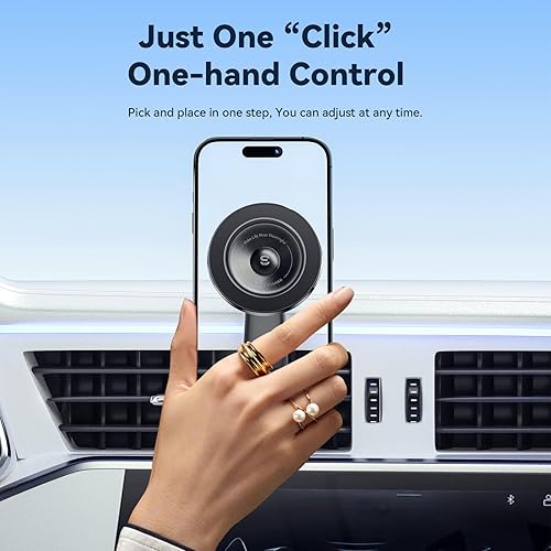 Miniatura 6 de ESSAGER Soporte magnético para teléfono MagSafe con rotación de 360 para ventilación de aire, imanes fuertes, soporte de teléfono para iPhone 15 Pro