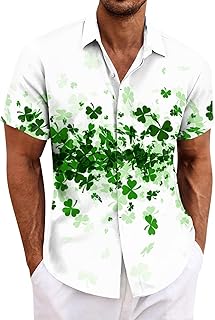 Mens Hawaiian Shirt Button Down Short Sleeve Beach Shirts Floral Tropical Print 2025 Summer Tshirt Lapel Collared Tops