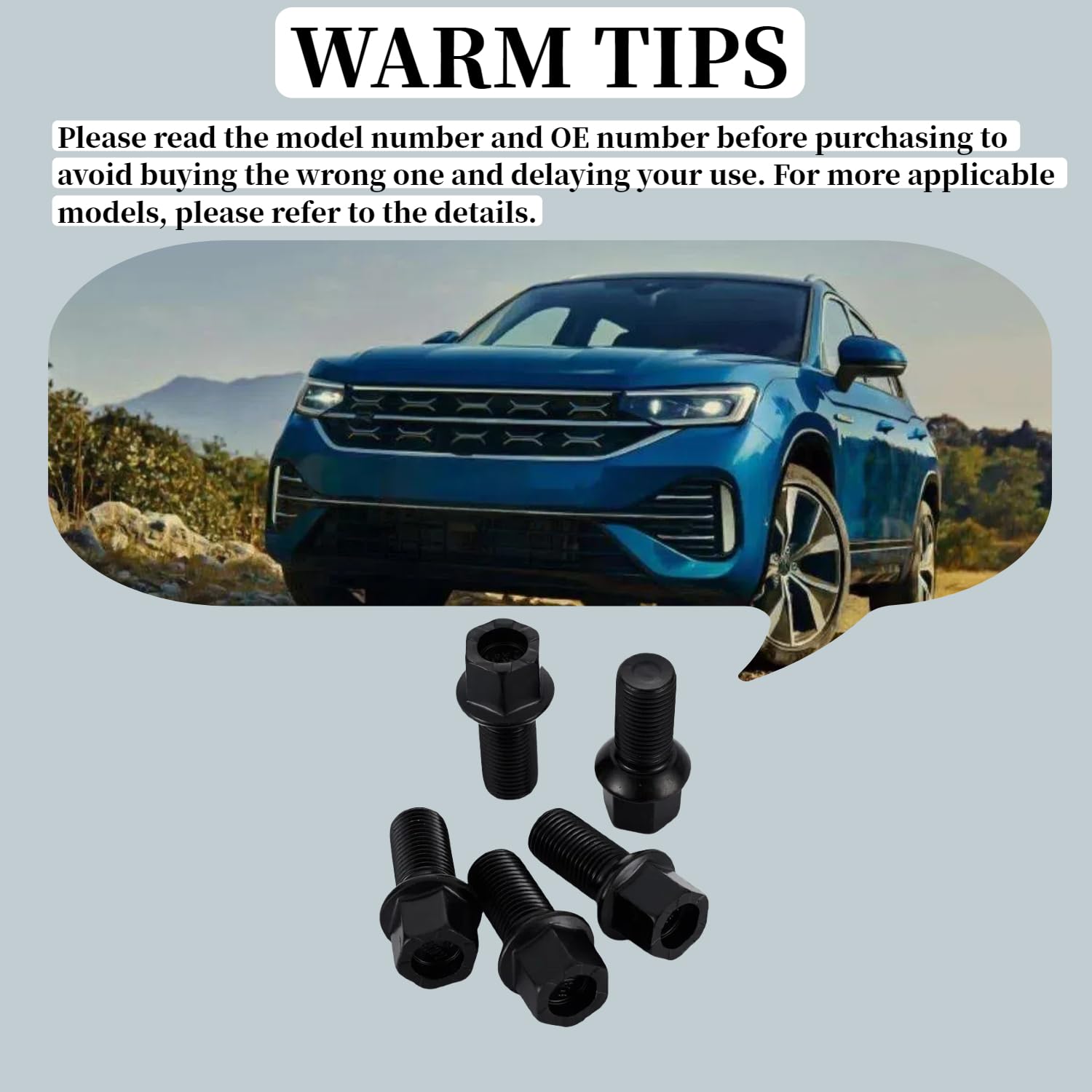 5-Pack 8D0601139D Wheel Lug Bolt Set, M14-1.50 Thread 27mm Shank Ball Seat, Compatible with Volkswagen & Audi Vehicles, Premium Anti-Corrosion Steel Rim Bolts, Replaces WHT002437, 610-318