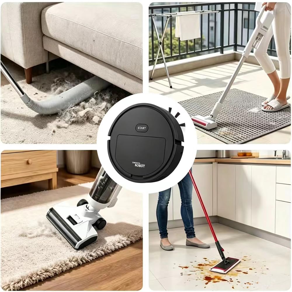Mini Saugroboter für Auto,Auto Staubsauger Roboter,Ultradünn 6 cm Automatischer Robot Vacuum Cleaner,Wiederaufladbares Staubsaugroboter,Roboterstaubsauger für kleine Bereiche Reinigung von Tierhaaren
