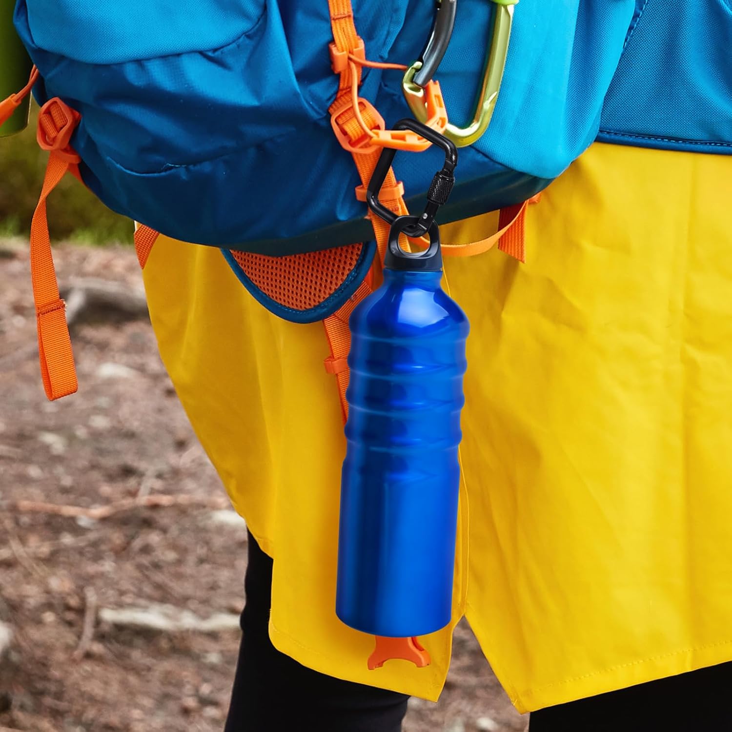 Square Carabiners Aluminum Key Clips with Threaded Lock, 6Pcs Black Outdoor Clasps for Campers/Hikers, Secure Keys/Tools Accessories for Backpacking/Camping/Daily Use - Image 7