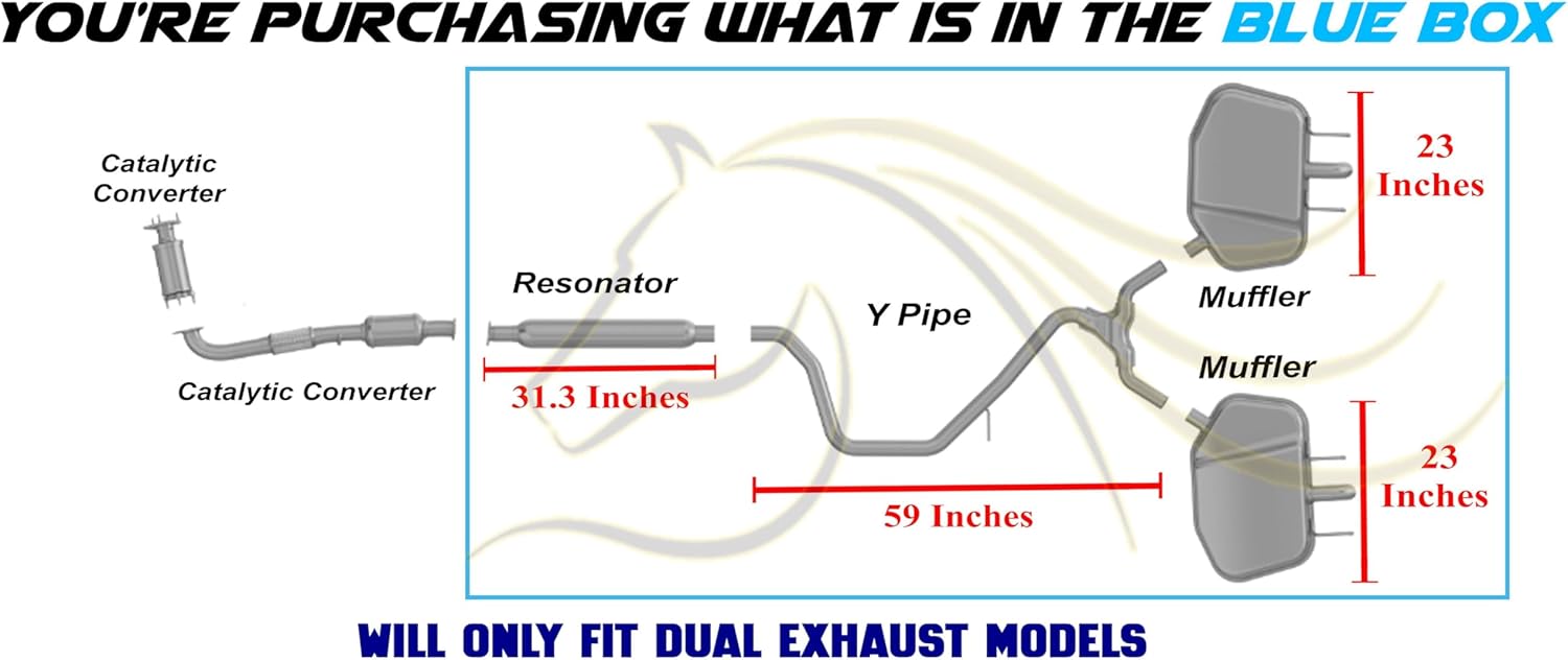 Exhaust Resonator Y-Pipe Pair of Mufflers System Kit Compatible for 2011-2017 Buick Regal 2.4L | Stainless Steel | Northeastern Exhaust | Includes Clamps and Gasket | Automotive Replacement Part