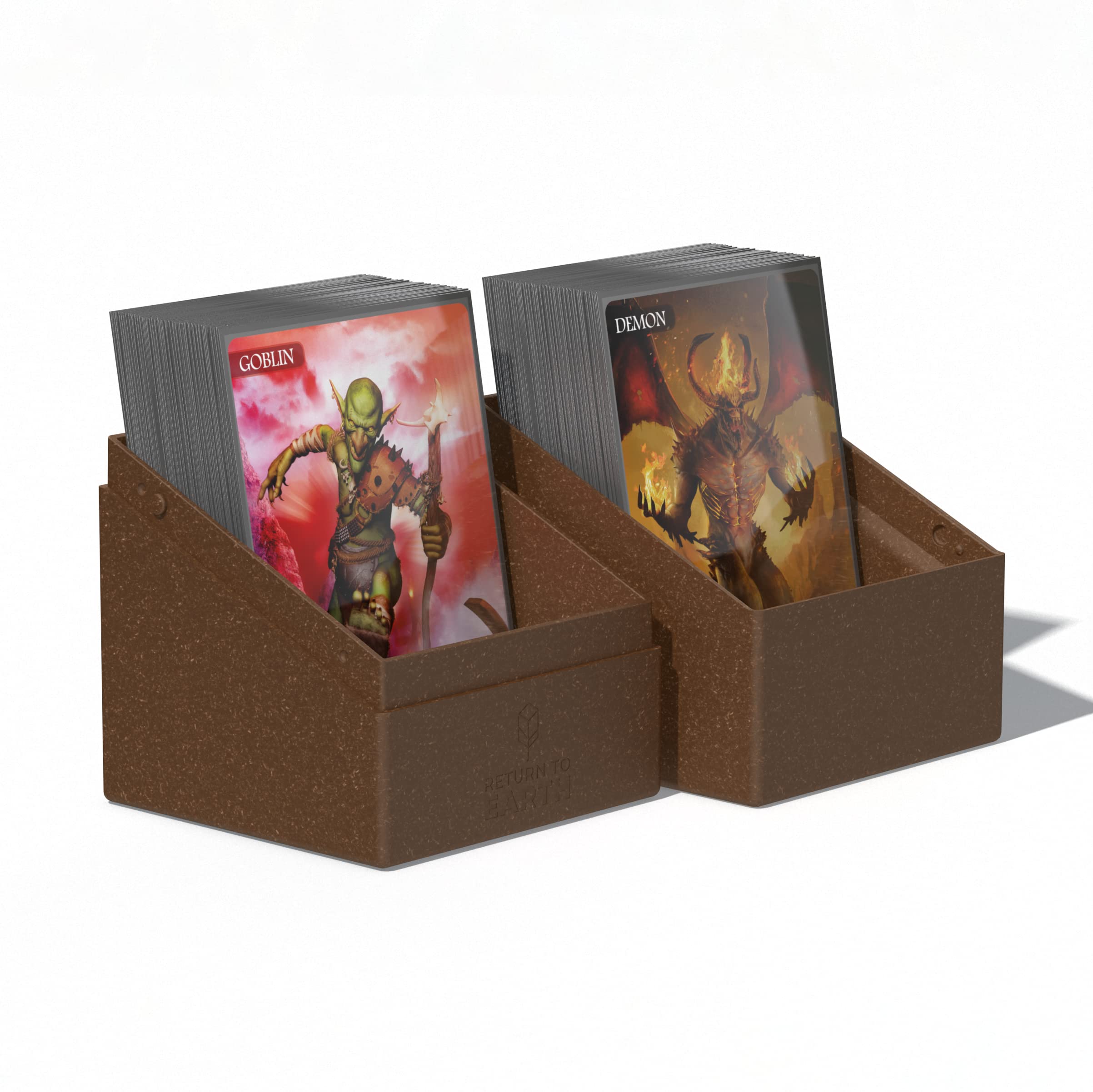 RTE Boulder 100+, estuche para 100 tarjetas TCG de doble funda, color marrón, 97% renovable, fabricado en Alemania, almacenamiento seguro y duradero 8