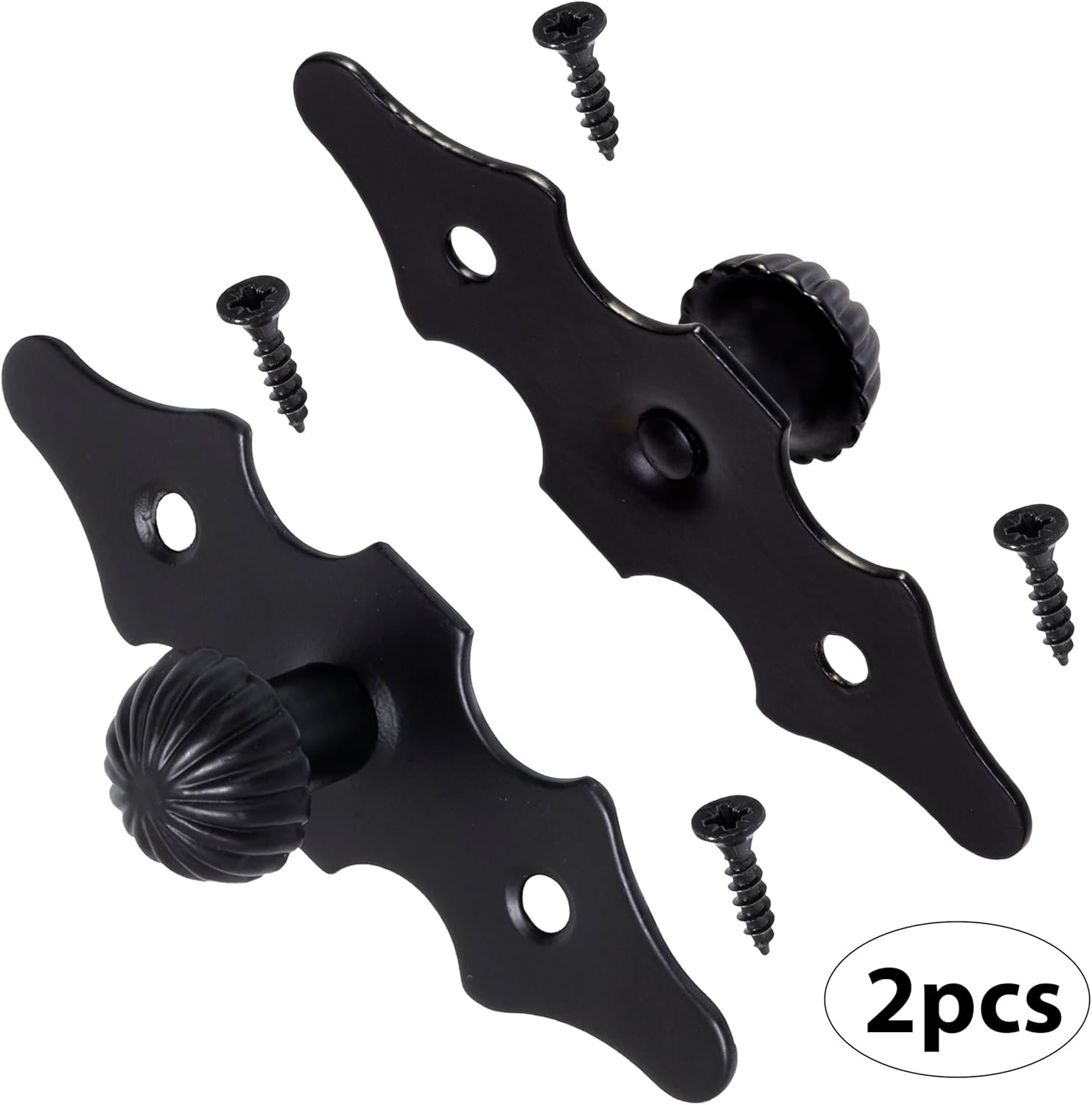 AERZETIX - C73715 – Set of 2 Ball Furniture Handles – Door Cabinet Cupboard Drawer Furniture Decoration Kitchen Living Room Dresser – Metal – Matt Black