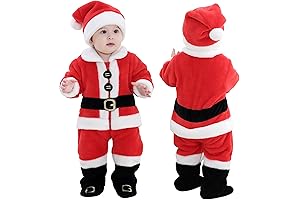 Festive Christmas Costume for Little Ones: TONWHAR Unisex Santa Suit
