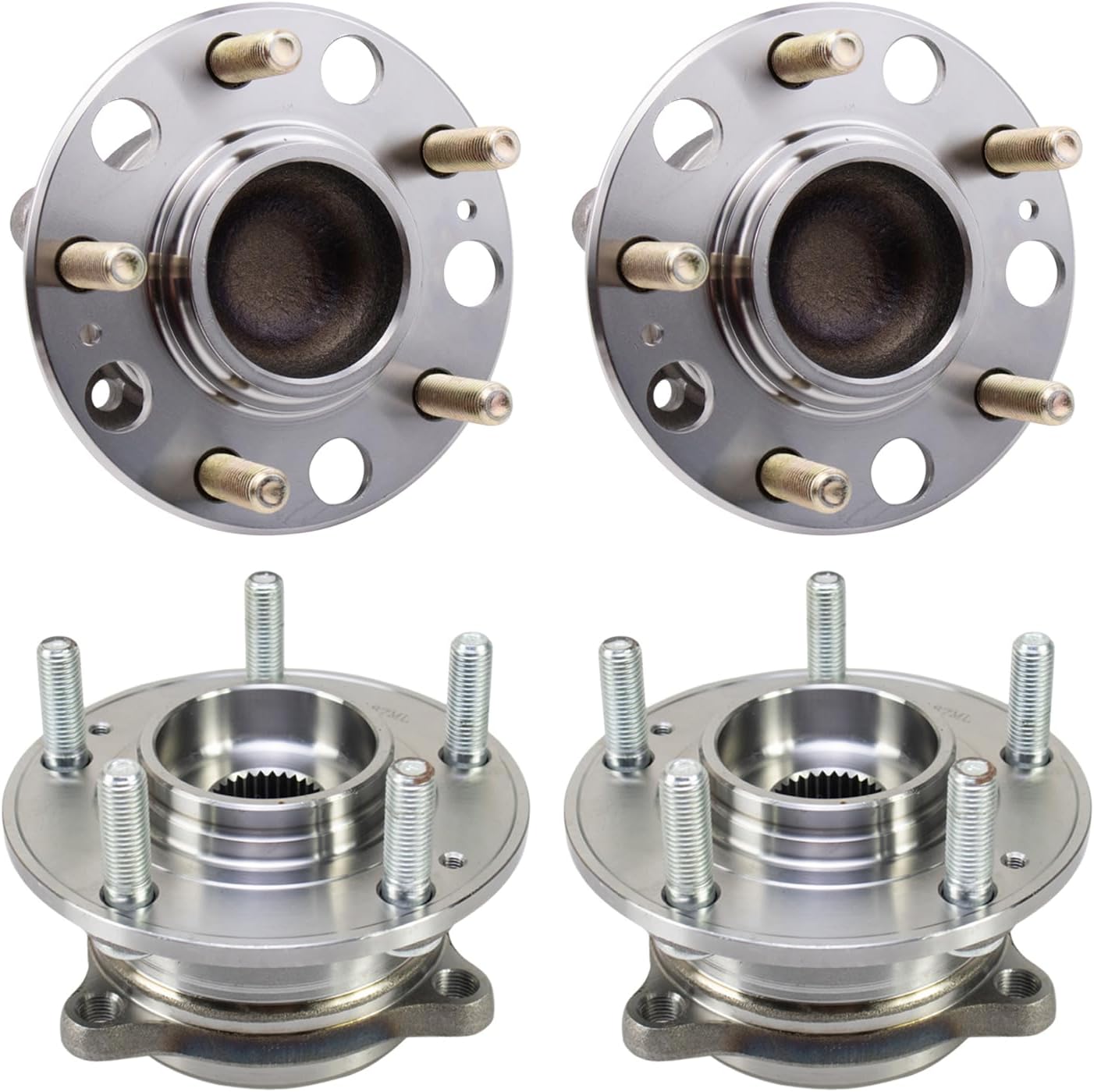 TRQ 2 Piece Wheel Bearing & Hub Assembly Set Compatible with 2015-2019 Hyundai Sonata 2016-2021 Tucson 2020-2022 Veloster N 2017-2020 Kia Cadenza 2016-2020 Optima 2017-2021 Sportage