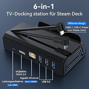 Steam Deck ドッキングステーション 2001 UGREEN Steam Deck Dock Stacja dokująca 9 w 1 4K@60Hz HDMI