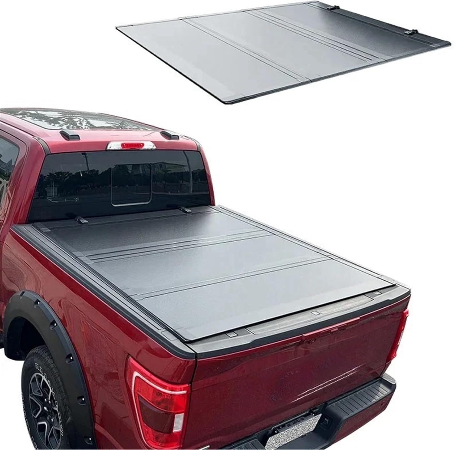 Tri-Fold Low Profile Truck Bed Pickup Tonneau Cover Compatible with Chevy Silverado/GMC Sierra 2014-2023